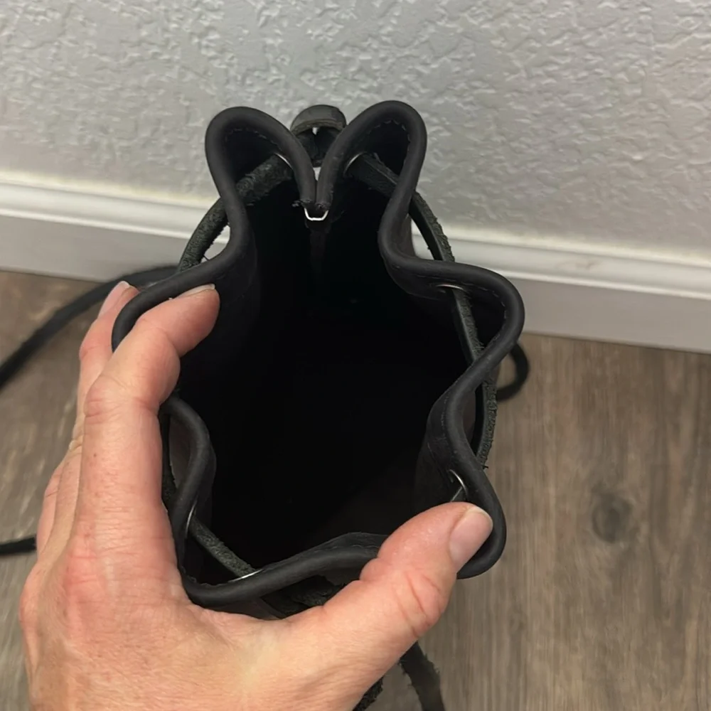 Italian leather bucket backpack/crossbody purse unique and one of a kind!